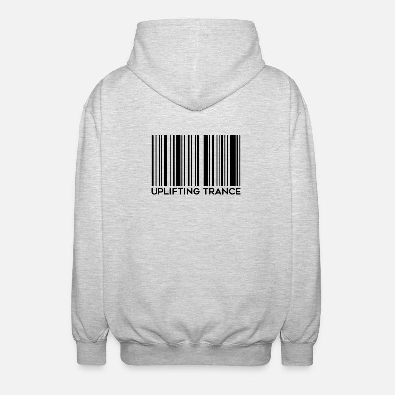 Uplifting Trance Barcode - Unisex Hooded Jacket - light heather grey