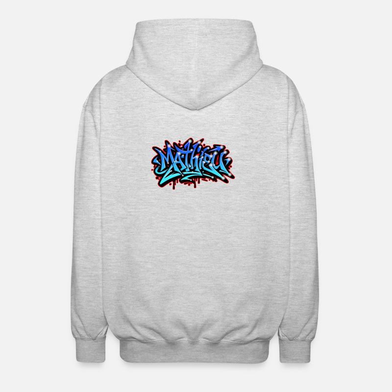 Mathieu Graffiti Neon Printable on Textile - Unisex Hooded Jacket - light heather grey