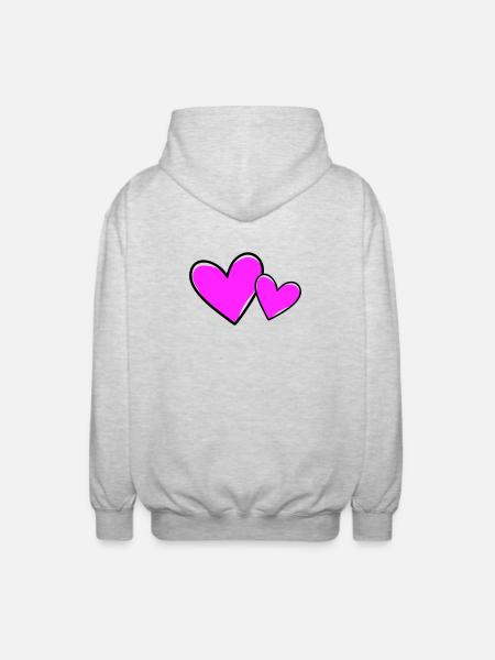 Hearts Symbol Love - Unisex Hooded Jacket - light heather grey