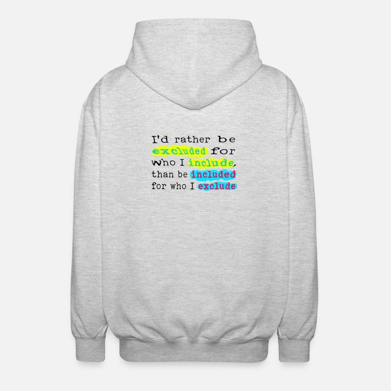 Include, don't exclude! - Unisex Kapuzenjacke - Hellgrau meliert