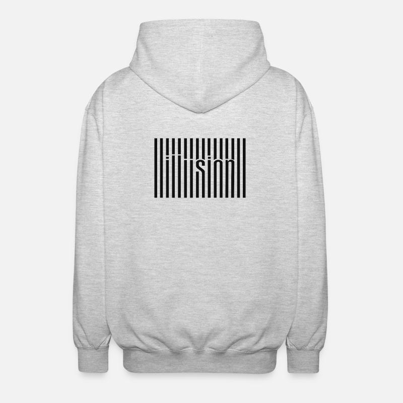 Illusion Barcode Textkunst - Unisex Kapuzenjacke - Hellgrau meliert