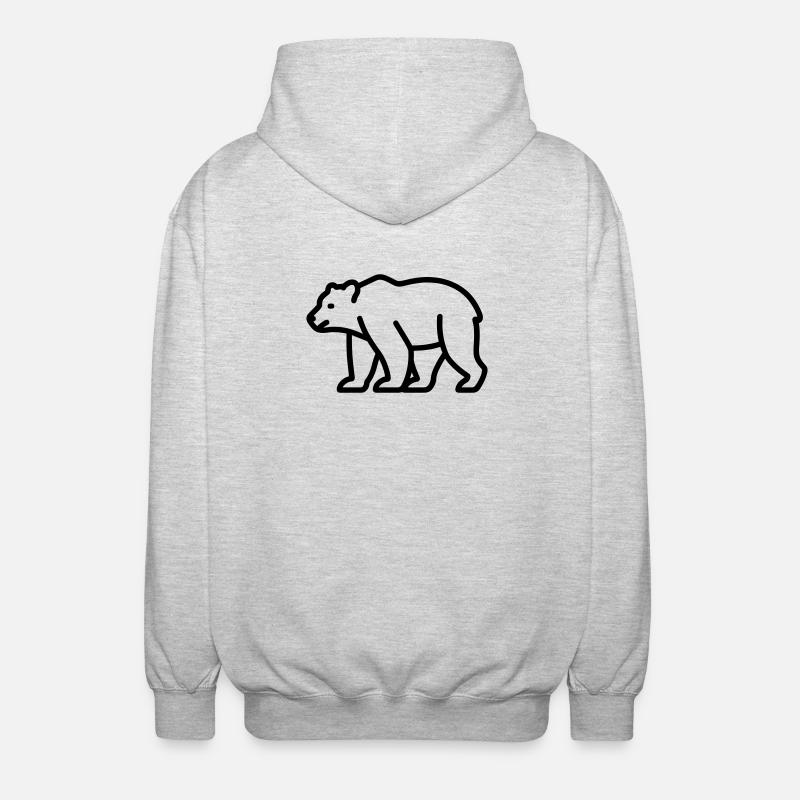Bär - Unisex Kapuzenjacke - Hellgrau meliert