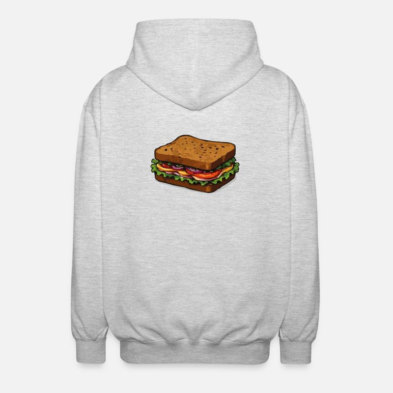 Illustration de sandwich - Veste à capuche unisexe - gris clair chiné