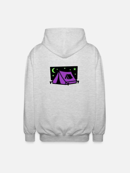 Festival Tent Night Logo - Unisex Hooded Jacket - light heather grey