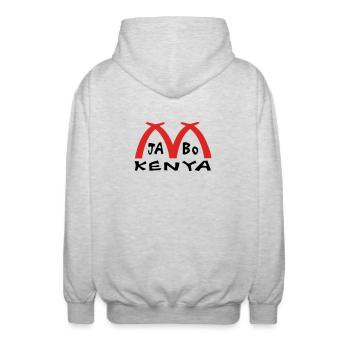 Kenia Afrika Mombasa Elfenbein - Unisex Kapuzenjacke - Hellgrau meliert - Hinten - AI Model Male 185 light (185cm)