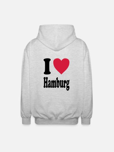 J'adore Hambourg - Veste à capuche unisexe - gris clair chiné