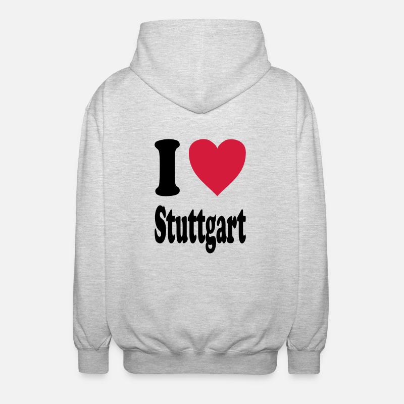 J'adore Stuttgart - Veste à capuche unisexe - gris clair chiné
