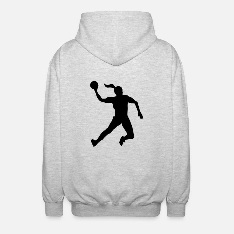 Handball female de - Unisex Kapuzenjacke - Hellgrau meliert