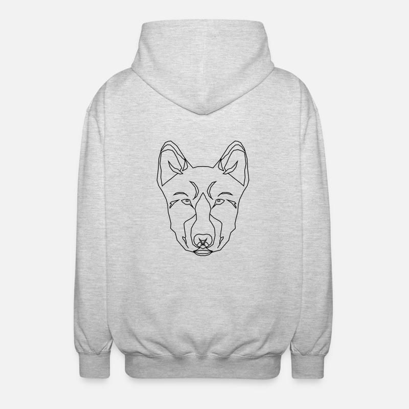 Stylized Dog - Veste à capuche unisexe - gris clair chiné