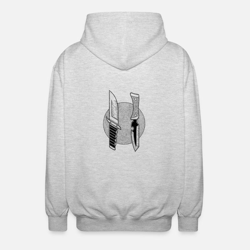 Knifes - Unisex Kapuzenjacke - Hellgrau meliert