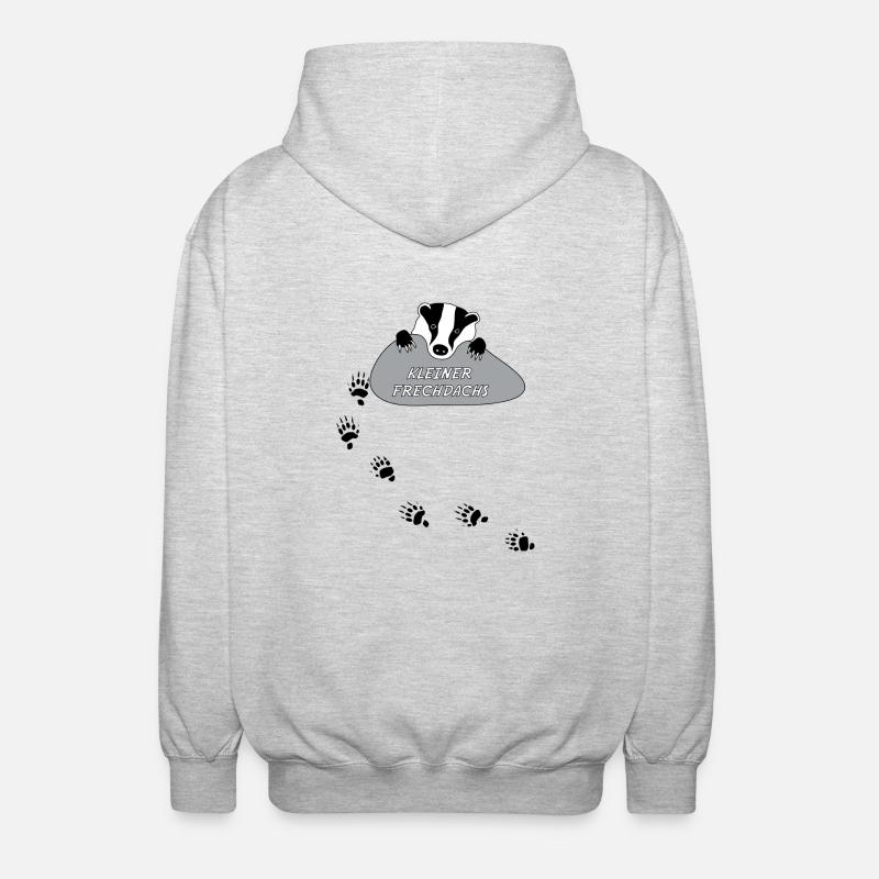 Frechdachs piccoli Badger sfacciato traccia - Felpa unisex con cappuccio - grigio chiaro melange