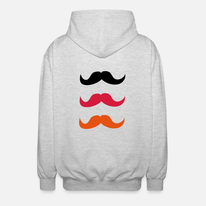 Moustaches pour l'Allemagne - Veste à capuche unisexe - gris clair chiné