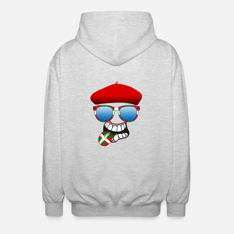 Baskische smiley 6 - Unisex Kapuzenjacke - Hellgrau meliert