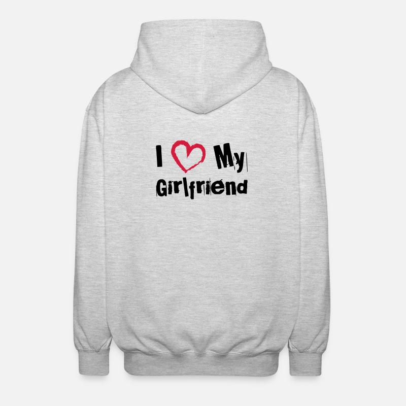 I Love My Girlfriend - Veste à capuche unisexe - gris clair chiné