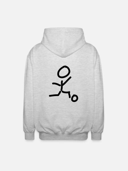 fußball - Unisex Kapuzenjacke - Hellgrau meliert