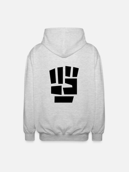 poing_2 - Veste à capuche unisexe - gris clair chiné