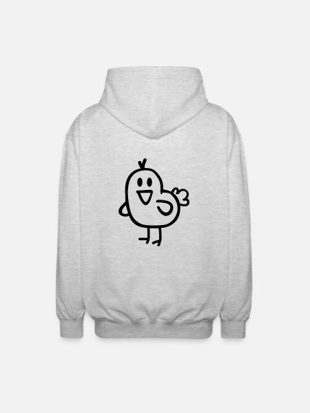 Oiseau - Veste à capuche unisexe - gris clair chiné