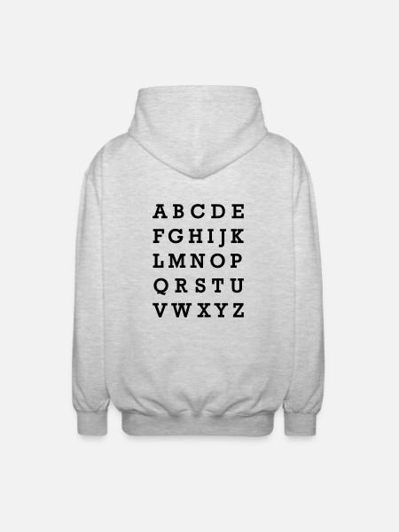 Alphabet - Veste à capuche unisexe - gris clair chiné