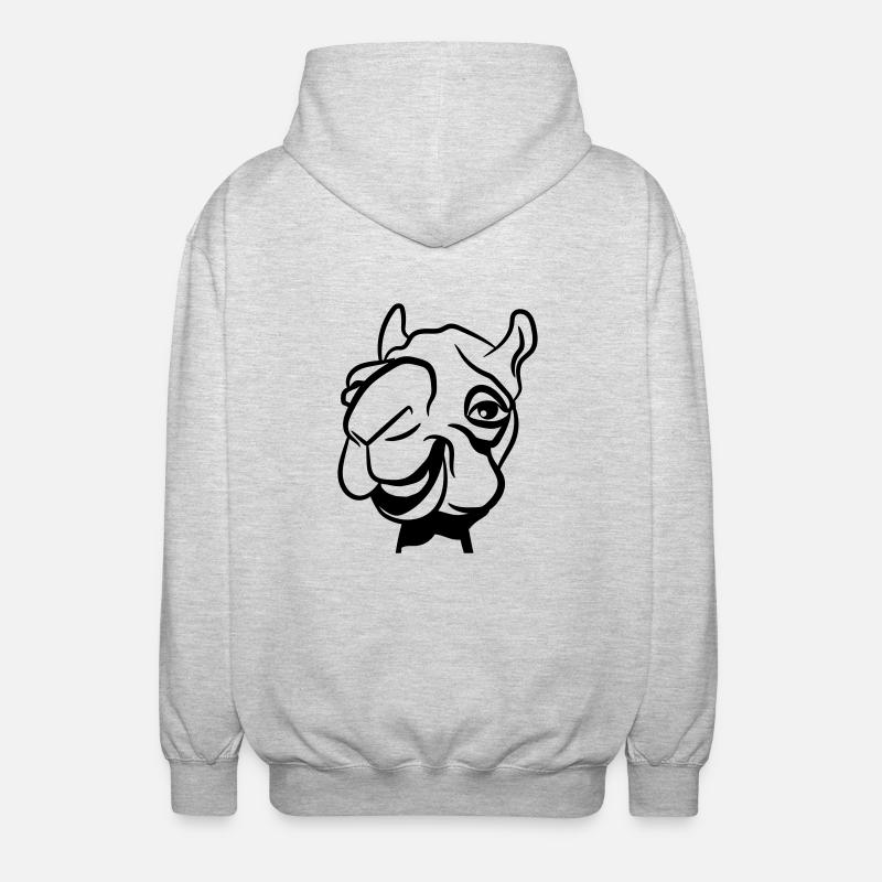 rire chameau drôle - Veste à capuche unisexe - gris clair chiné
