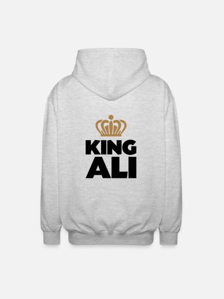 King ali name thing crown - Unisex Hooded Jacket - light heather grey