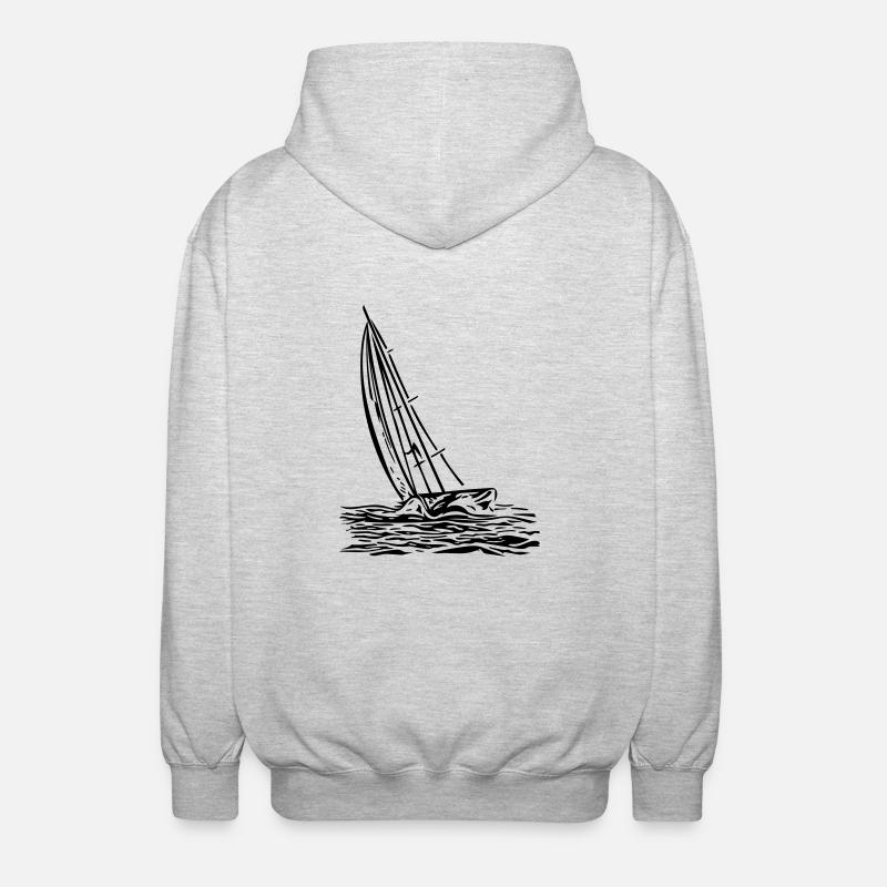 Voilier au vent - Veste à capuche unisexe - gris clair chiné
