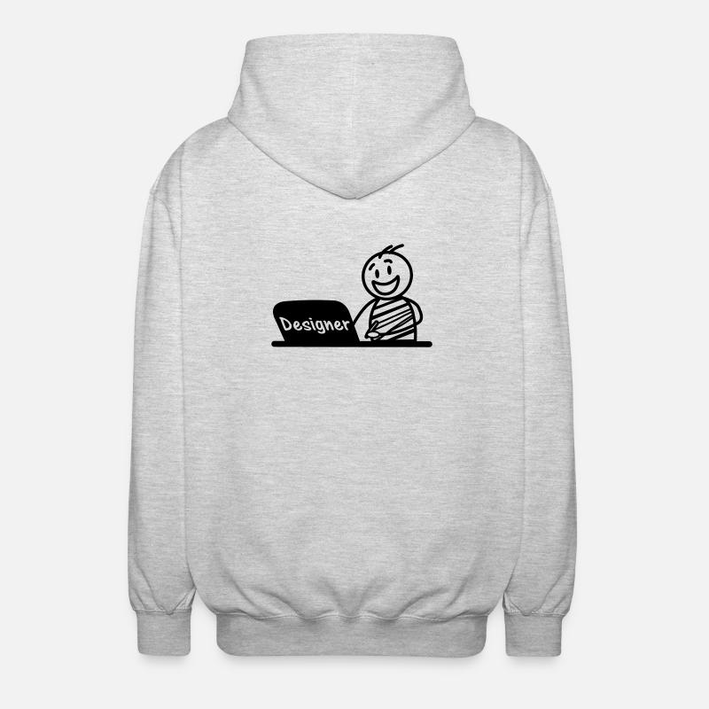 Laptop-Designer arbeiten - Unisex Kapuzenjacke - Hellgrau meliert