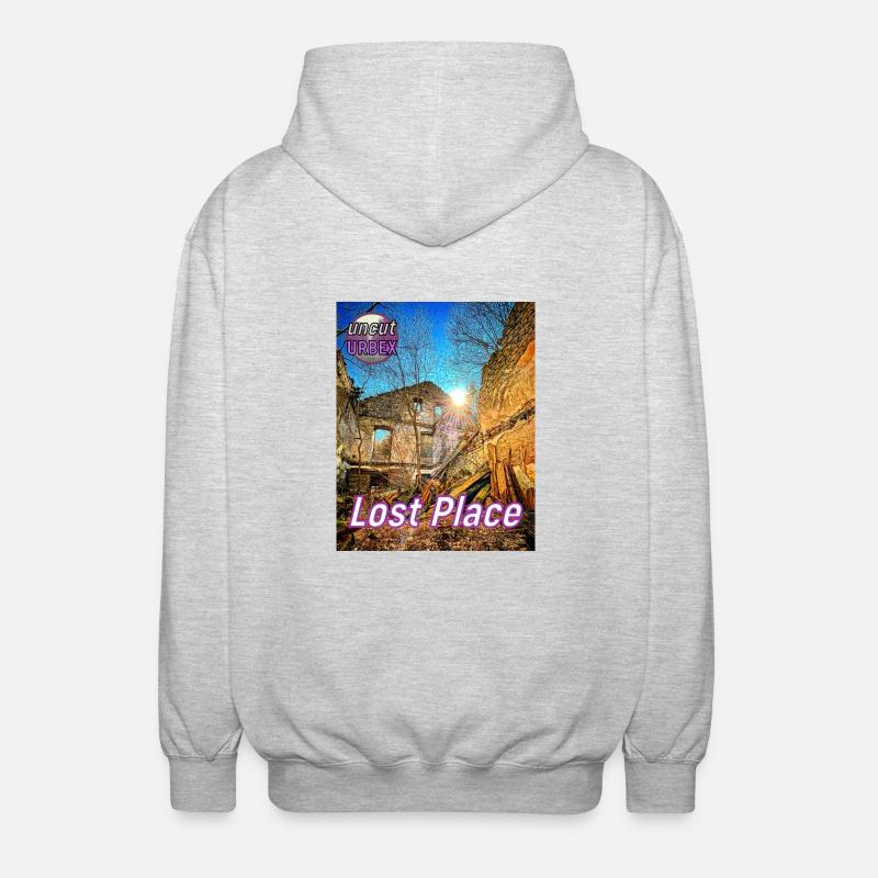 Lost Place Forge - Veste à capuche unisexe - gris clair chiné