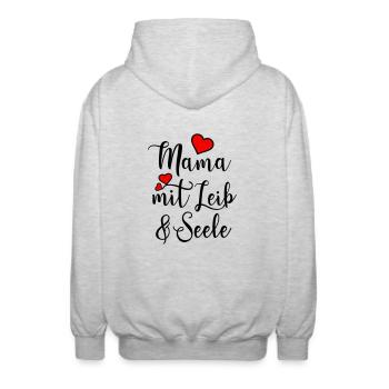 Stolze Mama Kind Sohn Tochter Kinder Mutterliebe - Unisex Kapuzenjacke - Hellgrau meliert - Hinten - AI Model Male 185 light (185cm)