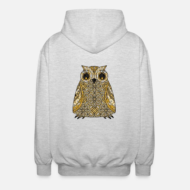 Eule Vogel - Unisex Kapuzenjacke - Hellgrau meliert