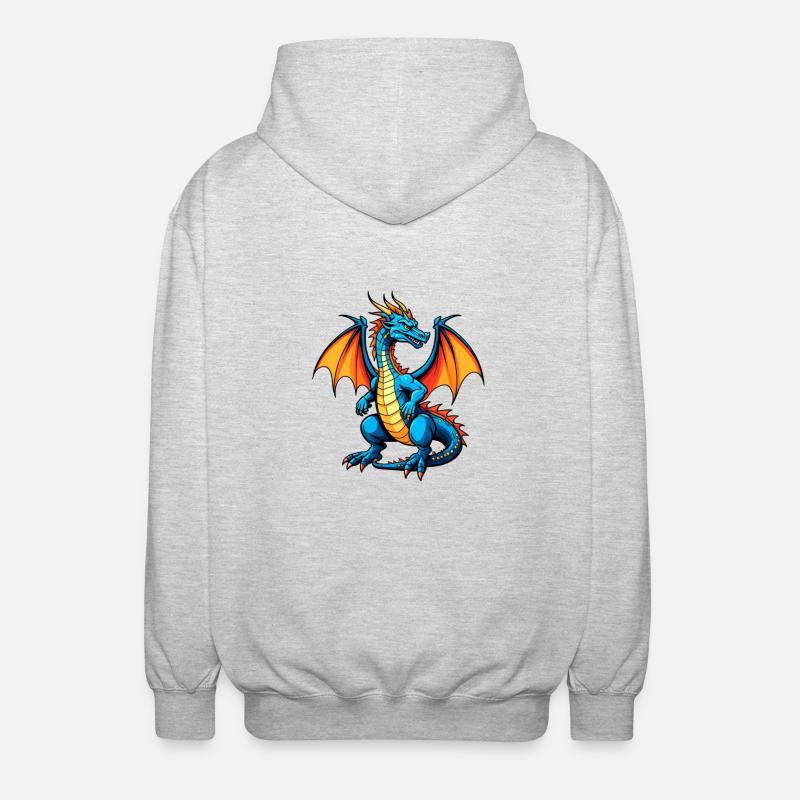 Blauer Dragon - Unisex Kapuzenjacke - Hellgrau meliert