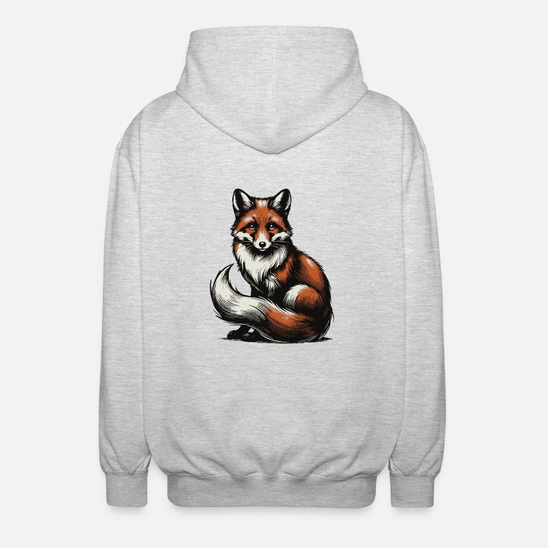Fuchs - Unisex Kapuzenjacke - Hellgrau meliert