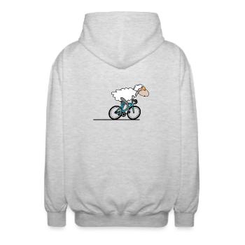 Vélo de route Cyclisme - Veste à capuche unisexe - gris clair chiné - Dos - AI Model Male 185 light (185cm)