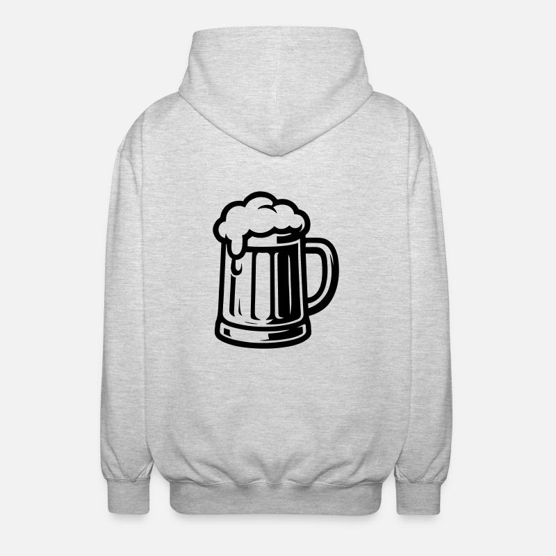 Bier Bierkrug - Unisex Kapuzenjacke - Hellgrau meliert