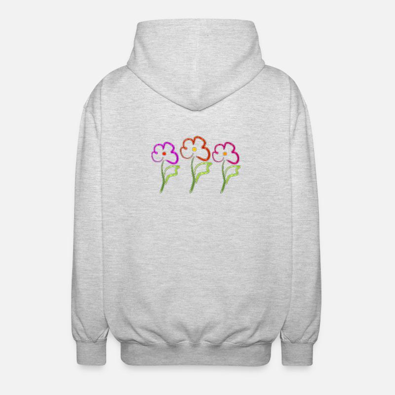 Fleur - Veste à capuche unisexe - gris clair chiné