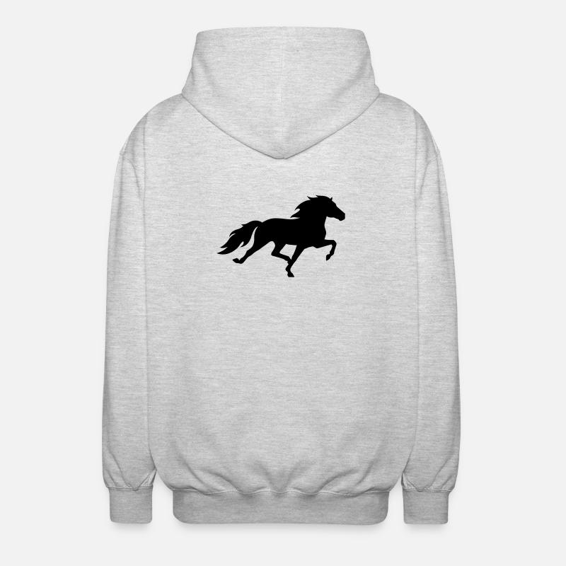 Cheval islandais dans le pass de course - Veste à capuche unisexe - gris clair chiné