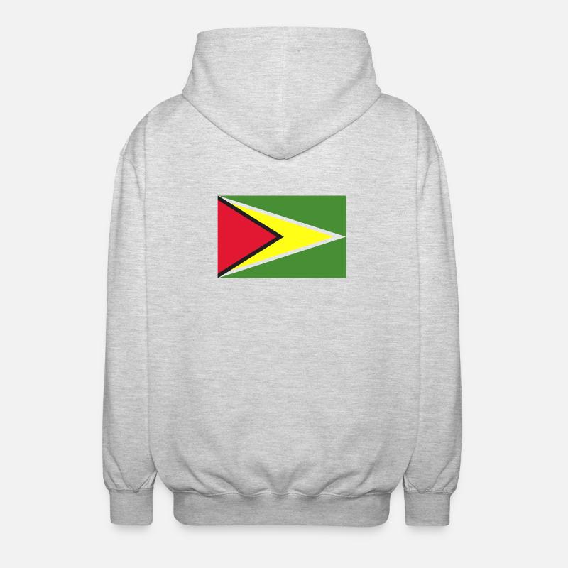 Drapeau du Guyana - Veste à capuche unisexe - gris clair chiné