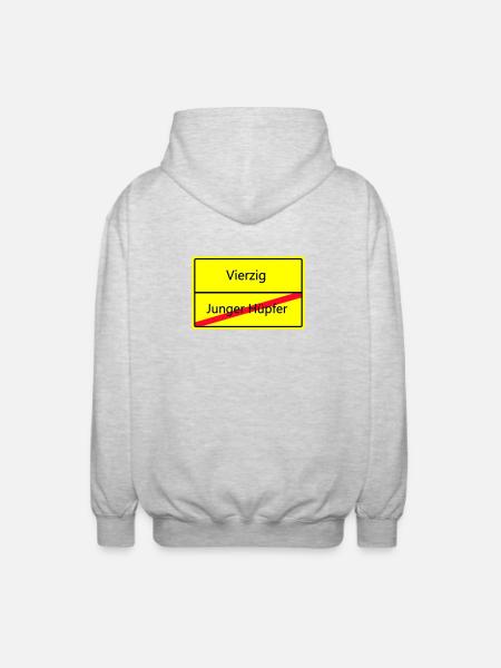 ortsschild_vierzig - Unisex Kapuzenjacke - Hellgrau meliert