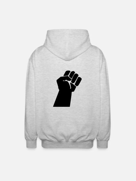 revolt fist - Veste à capuche unisexe - gris clair chiné