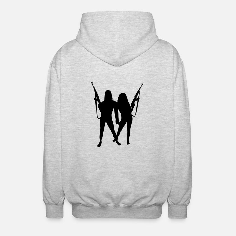 Womans and Guns - Unisex Kapuzenjacke - Hellgrau meliert