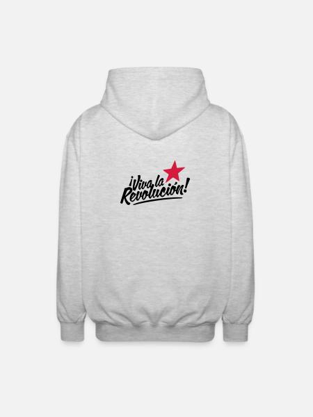 viva la revolucion - revolution! - Unisex Hooded Jacket - light heather grey