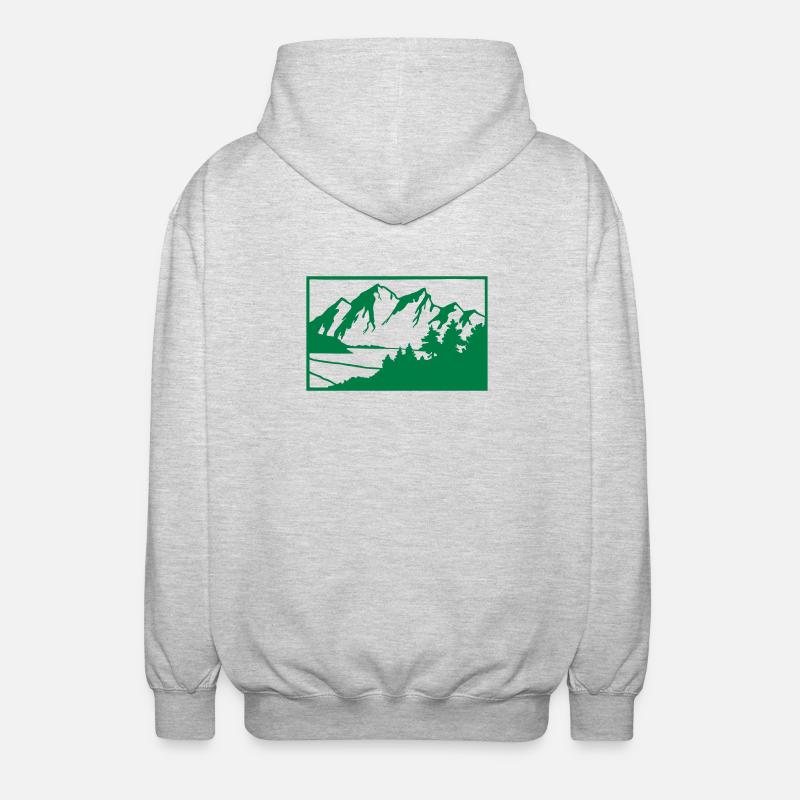 mountains - Unisex Hooded Jacket - light heather grey