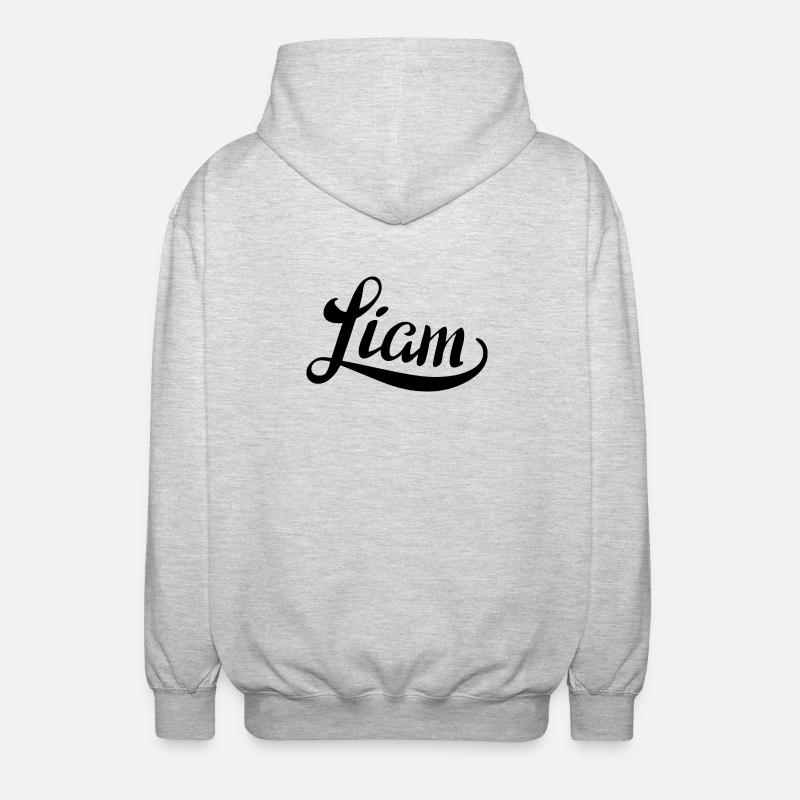 Name Liam - Unisex Hooded Jacket - light heather grey