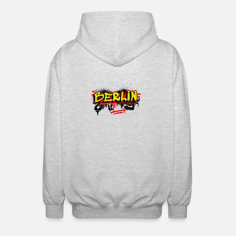 Berlin Graffiti Design - Unisex Kapuzenjacke - Hellgrau meliert
