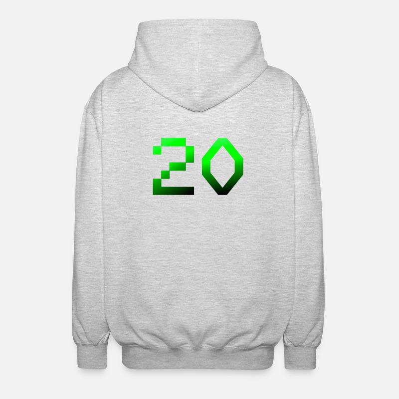jubiläumsfeier, 20 Pixelig - Unisex Kapuzenjacke - Hellgrau meliert