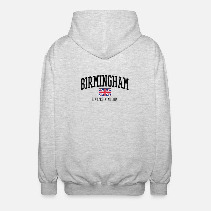 Conception de Birmingham avec drapeau britannique - Veste à capuche unisexe - gris clair chiné