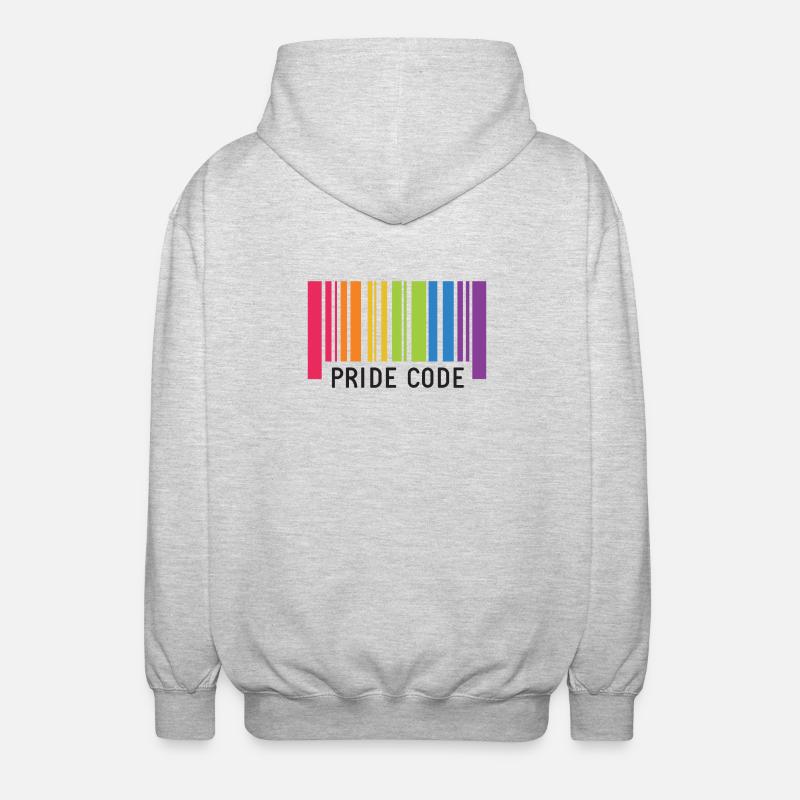 LGBT Pride Month - Pride Code - Unisex Hooded Jacket - light heather grey