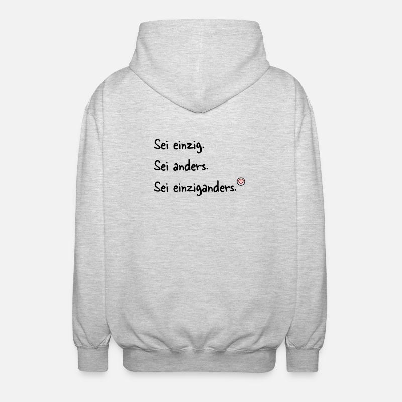 Sei einziganders - Unisex Kapuzenjacke - Hellgrau meliert