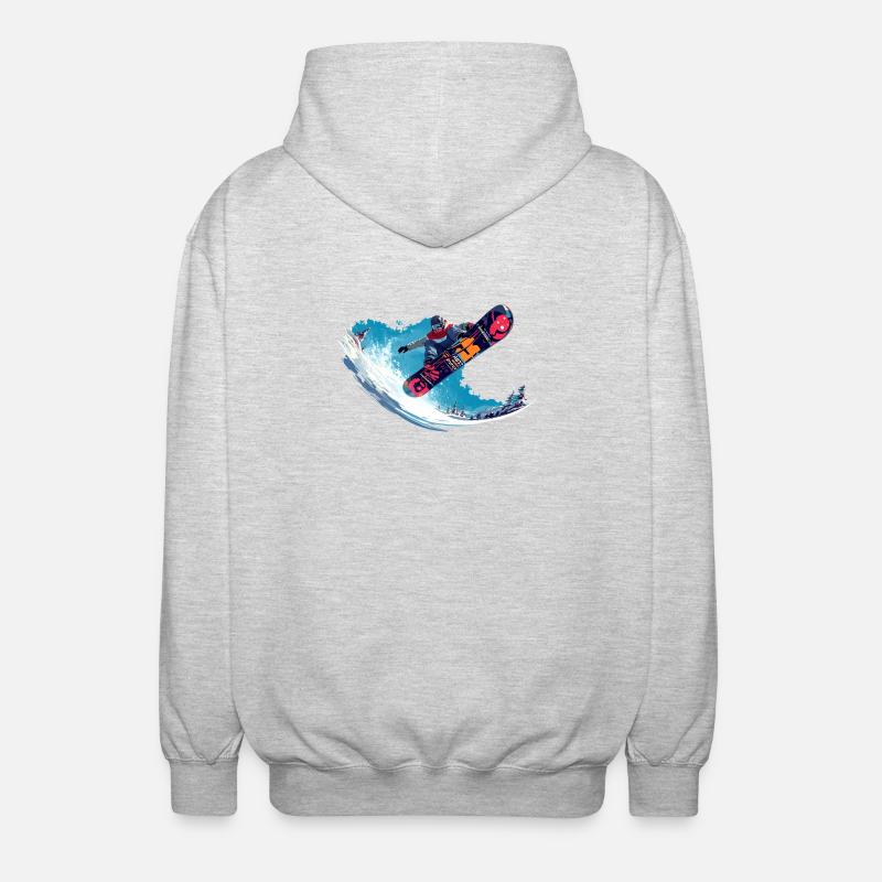 Snowboard - Unisex Kapuzenjacke - Hellgrau meliert