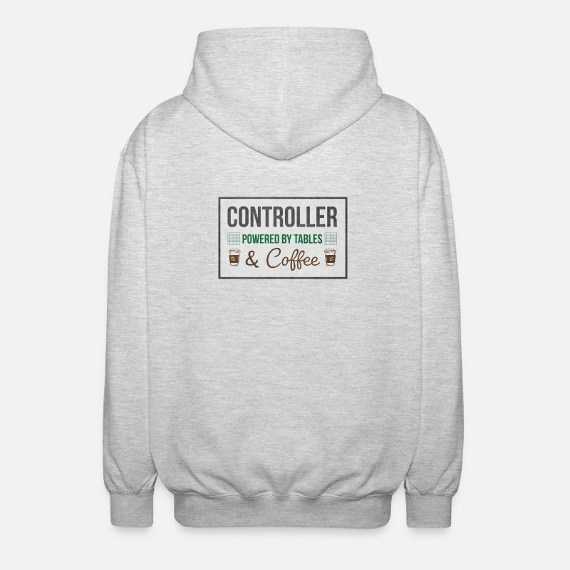 Controller Powered by Tables & Coffee - Unisex Kapuzenjacke - Hellgrau meliert