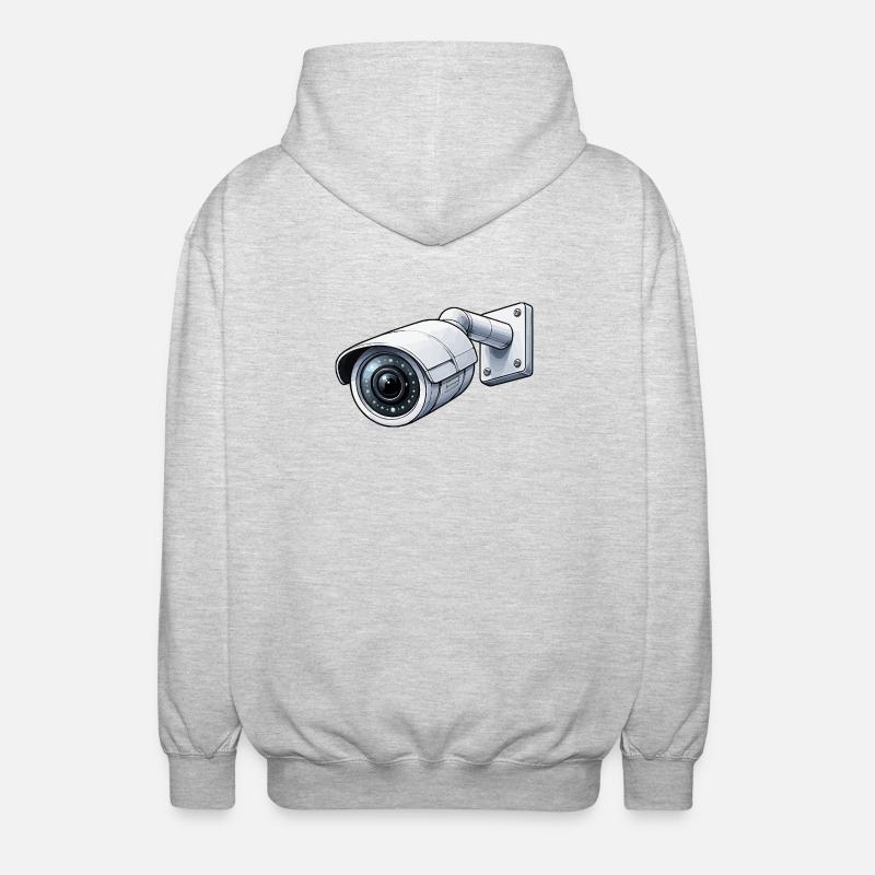 Caméra de surveillance Caméra de surveillance - Veste à capuche unisexe - gris clair chiné
